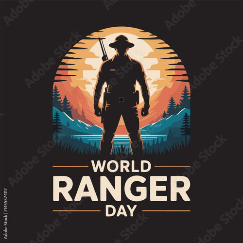 World Ranger Day Card, Poster. Vector illustration