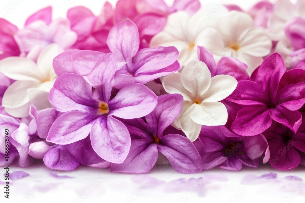 Obraz premium Floral Beauty Awaits A Captivating Close Up of Lilac Blossoms in Shades of Purple and White for a Fresh Springtime Feel