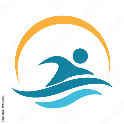 Swimming sport logo icon