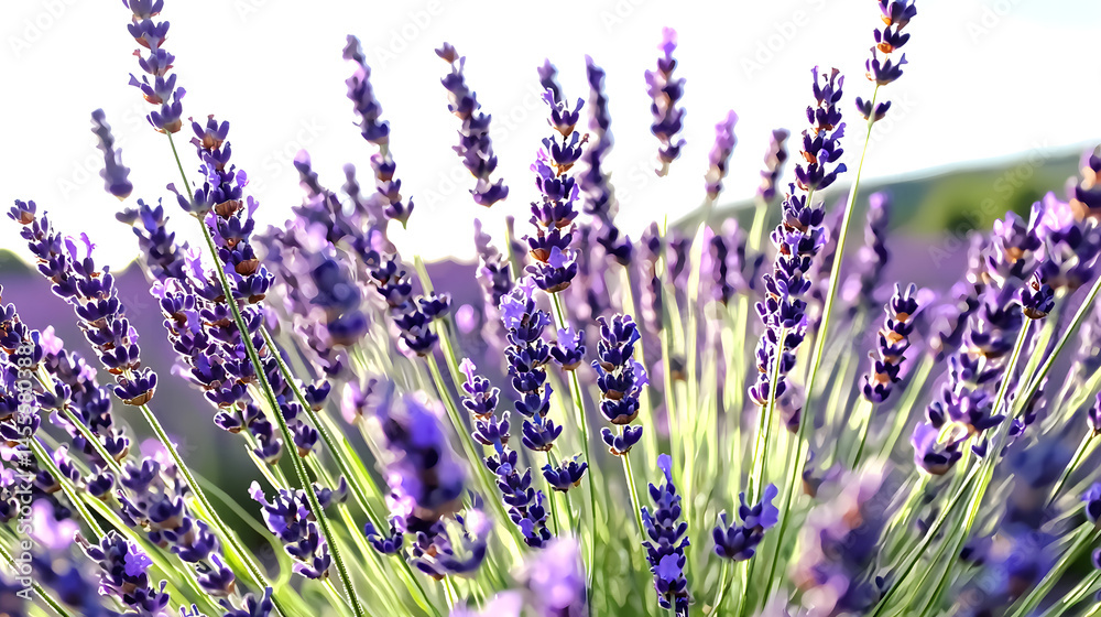 Naklejka premium A charming watercolor painting of a countryside lavend 69c19871 ad65 4324 a0c1 bba0a9d47d2d 0.png