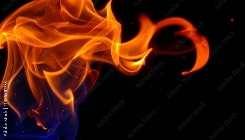 Fototapeta premium burning fire at studio photo or transparent on dark background 