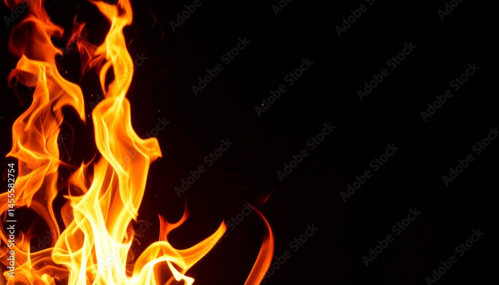 Fototapeta premium burning fire at studio photo or transparent on dark background 