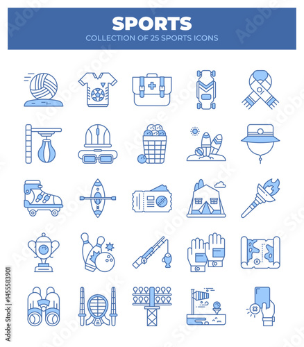 Collection of 25 Sports Icons. A Visual Guide to Various Sport Activities