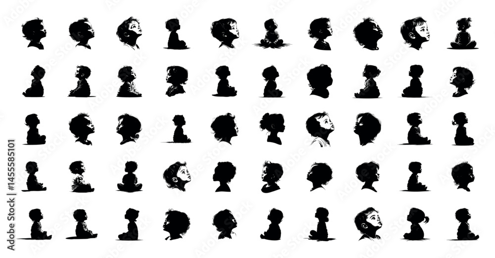 50 Baby Silhouettes – Vector Bundle 50 Baby Silhouettes – Vector Bundle