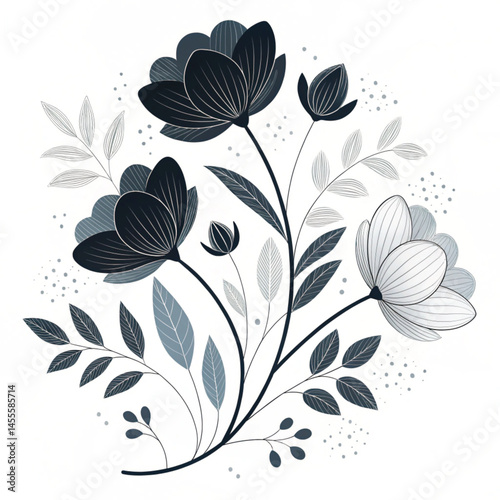 abstract floral background with flowers