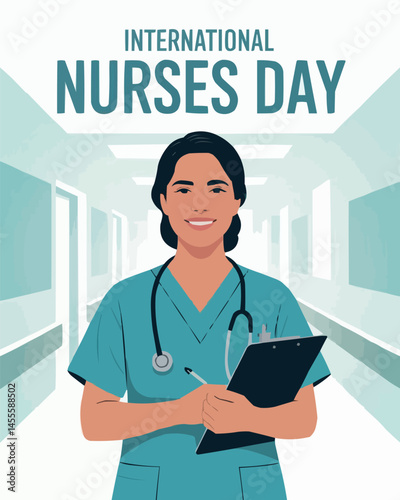 International Nurses Day Appreciation Illustration with Medical Nurse Theme
