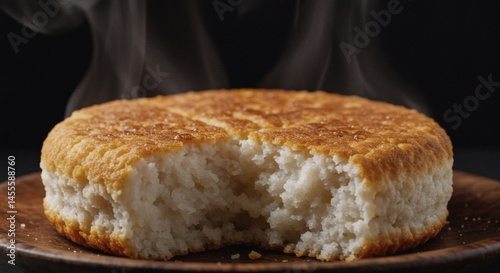 Apem rice cake puffing with steam
