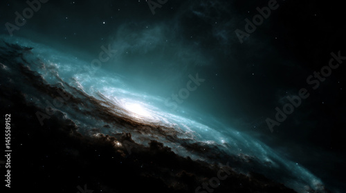 Cosmic nebula swirling in the vast expanse of distance a beautiful astronomical scene photo