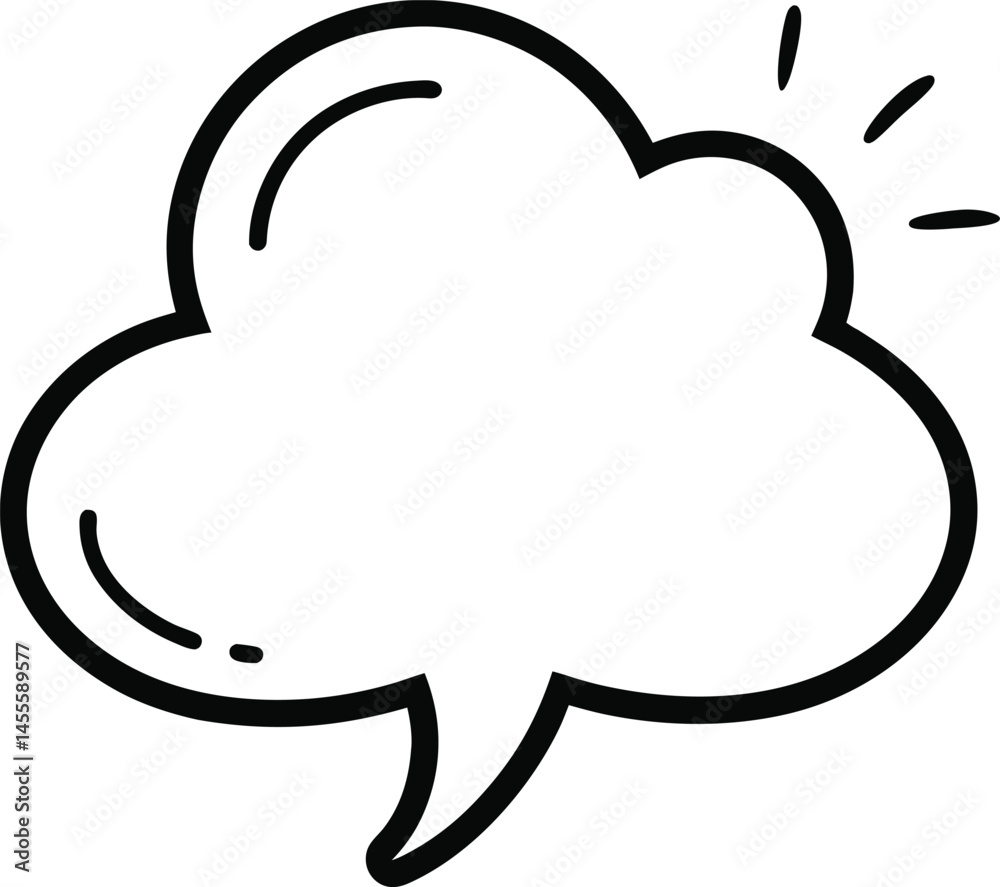 Fototapeta premium black and white speech bubble cloud icon