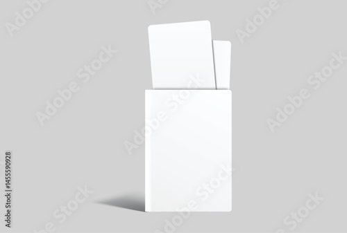 Passport with flight boarding pass, tickets mockup. Vector realistic template for presentation passenger check in, immigration, customs control, identification document. international tourism travel
