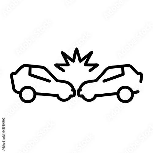 Car Collision Crash Icon Design