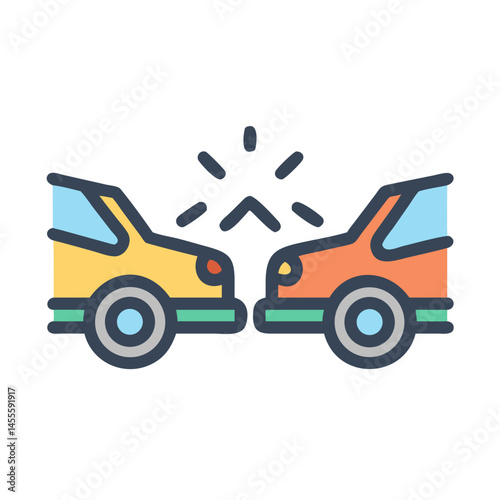Car Collision Crash Icon Design