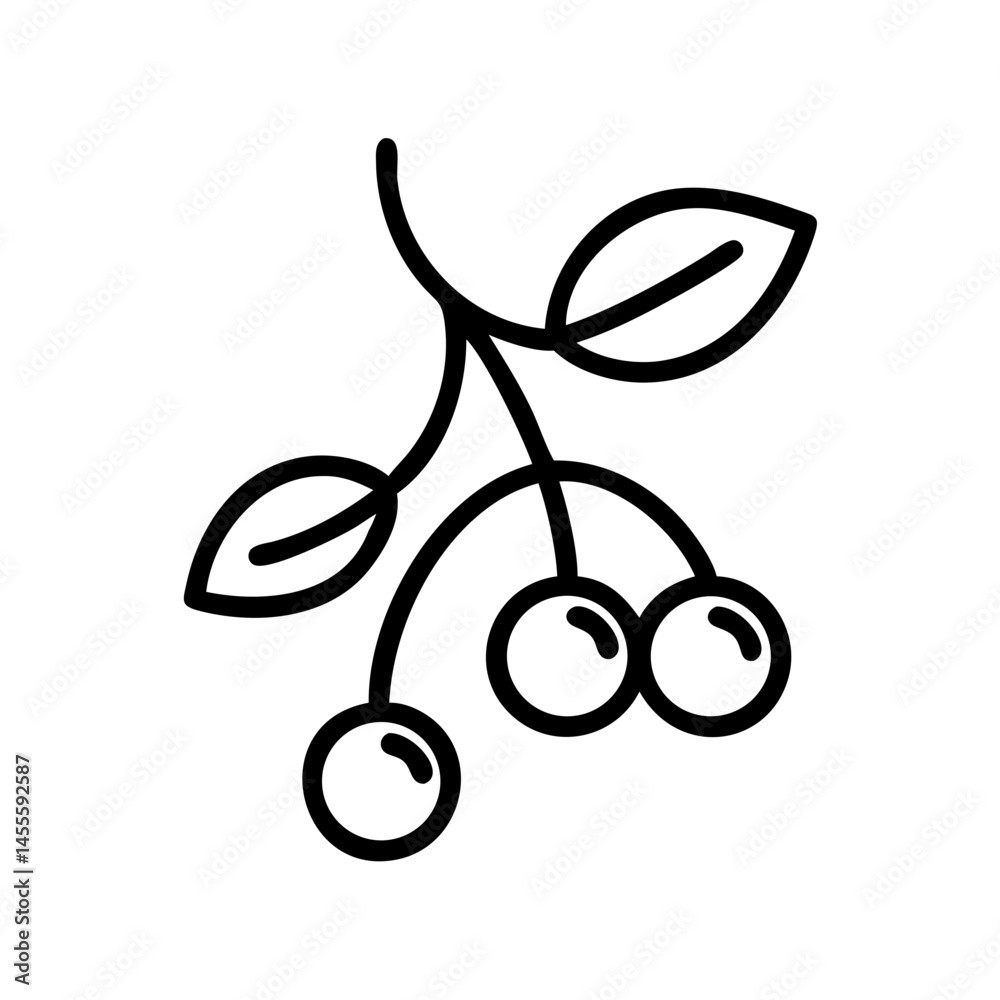 Cherry Branch Icon Design Cherry Branch Icon Design