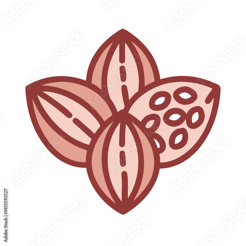 Cocoa Beans Cluster Icon Design photo