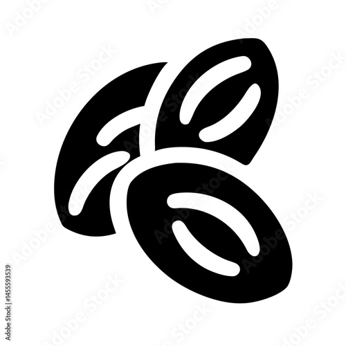 Cocoa Beans Cluster Icon Design photo