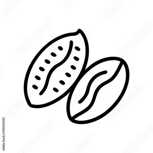 Cocoa Beans Cluster Icon Design photo