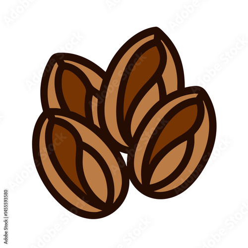 Cocoa Beans Cluster Icon Design photo