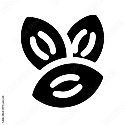 Cocoa Beans Cluster Icon Design photo