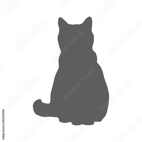Vector silhouette of a cat on a transparent background