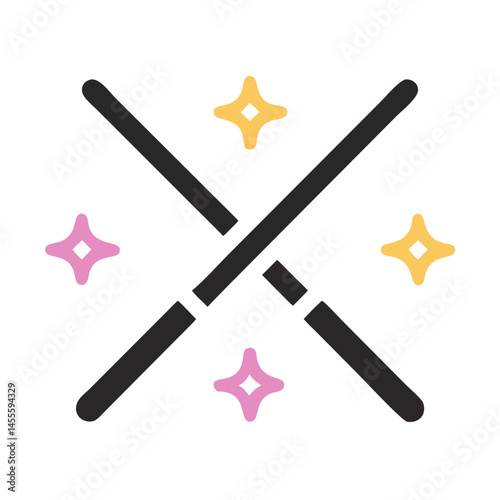 Crossed Sparkle Light Icon Design photo