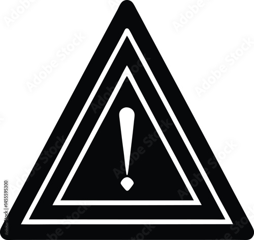  black and white warning triangle symbol with exclamation mark