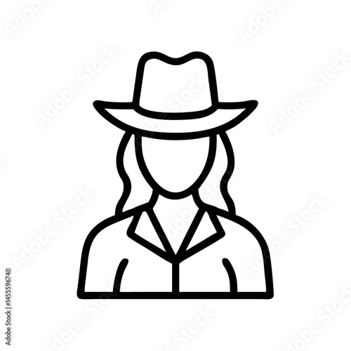 Female Cowgirl Avatar Icon Design