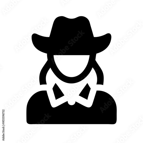 Female Cowgirl Avatar Icon Design