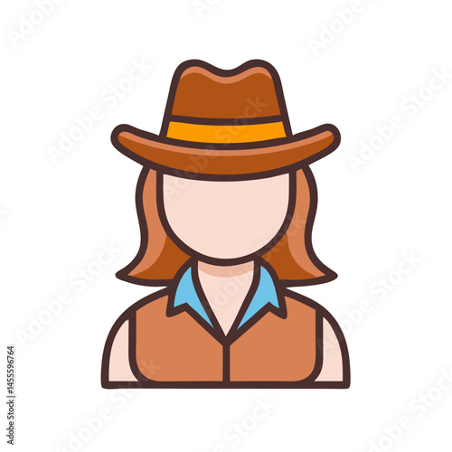 Female Cowgirl Avatar Icon Design