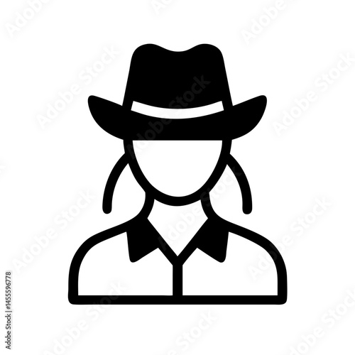 Female Cowgirl Avatar Icon Design