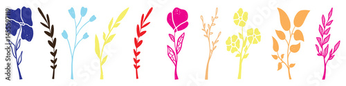 Flower kid crayon pencil vector. Childish flower background. Cheerful l kid draw illustration. Cute flower simple doodle art