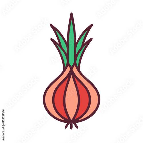 Fresh Onion Vegetable Icon Design