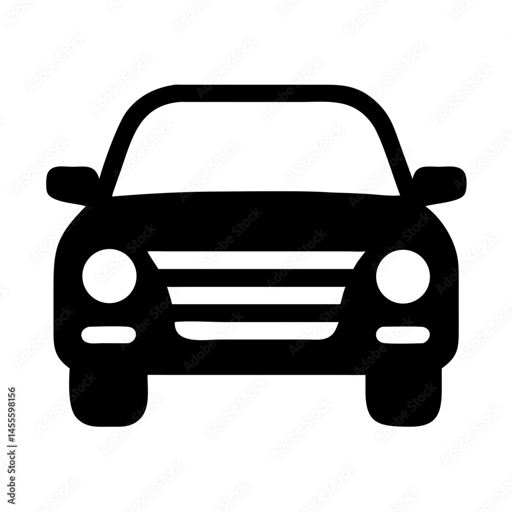 Obraz premium Front View Car Vehicle Icon Design