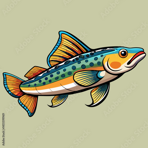 hillstream loach vector on white photo