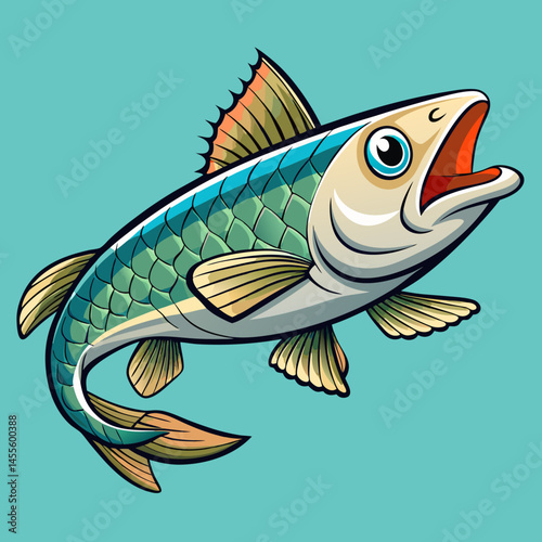 vector illustration of a mahseer fish