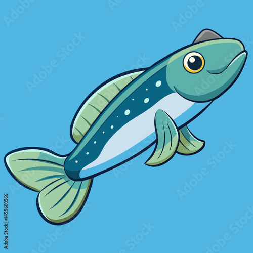 mudskipper fish on a white background