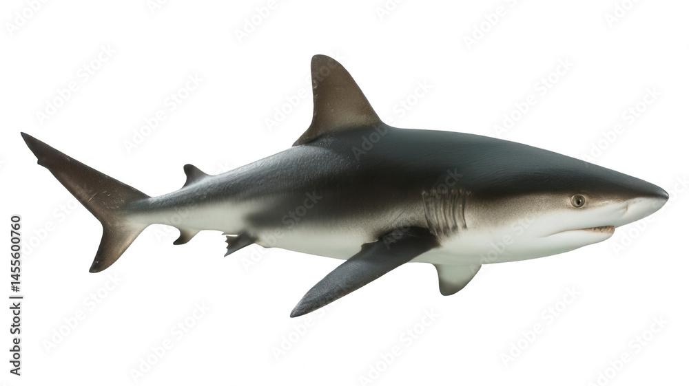 Close-Up Realistic Dusky Shark on White Transparent Background Close-Up Realistic Dusky Shark on White Transparent Background
