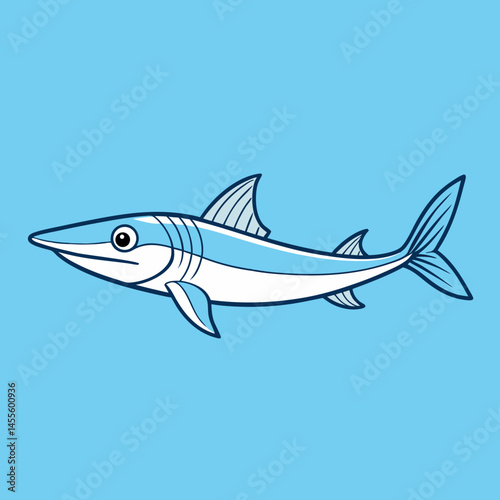 remora fish on blue background