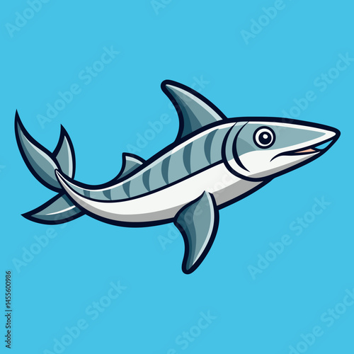 remora fish on blue background