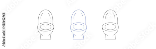 Toilet icon, isolated logo on white background, toilet bow