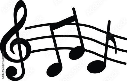 Musical notes and songs silhouette vector, Music note icon
