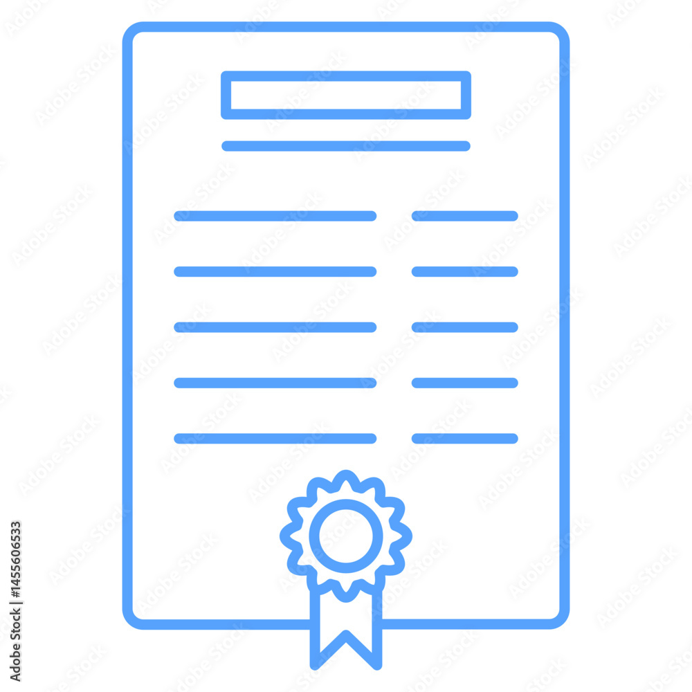 Certificate icon blue style