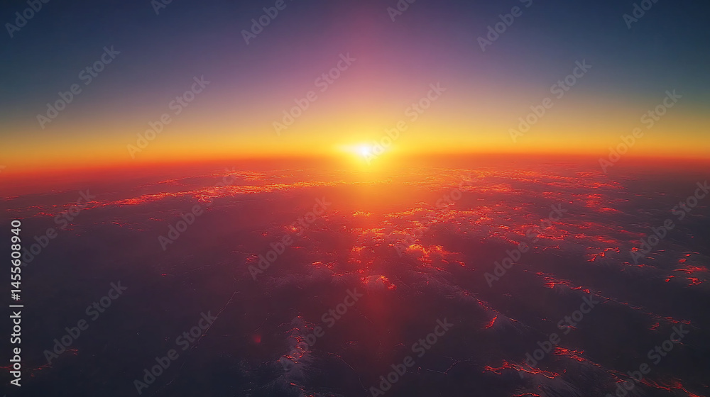 Fototapeta premium Sunrise over Clouds