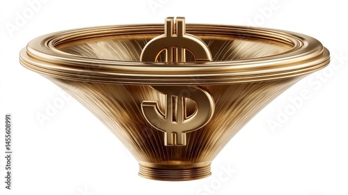 Golden Dollar Funnel A Symbol of Financial Flow and Wealth Accumulation