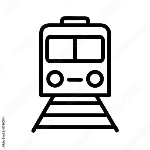 Front View Train Transportation Icon Design