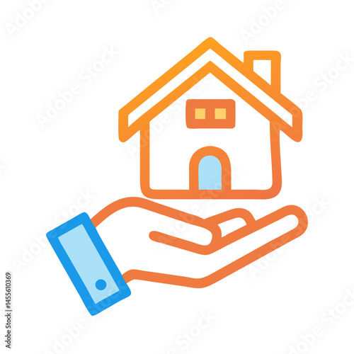 Hand Offering House Shelter Icon Design