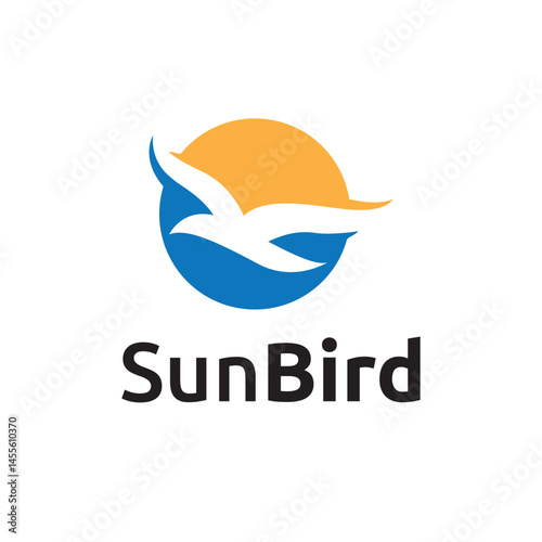 Circle Sun Bird Animal Flying Freedom Business Logo Template
