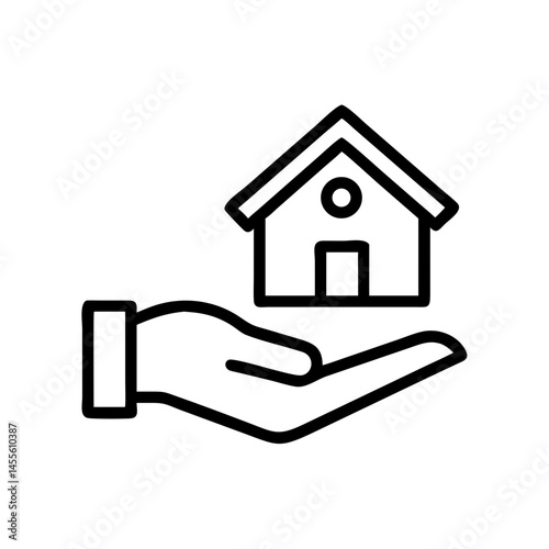 Hand Offering House Shelter Icon Design