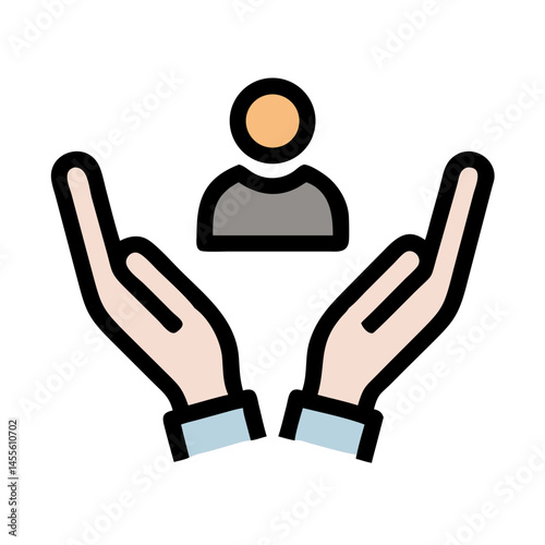 Hands Supporting Person Help Icon Design