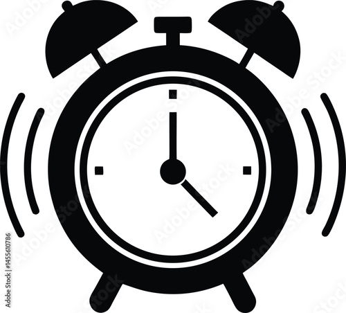 alarm clock with ringing sound on white background.eps