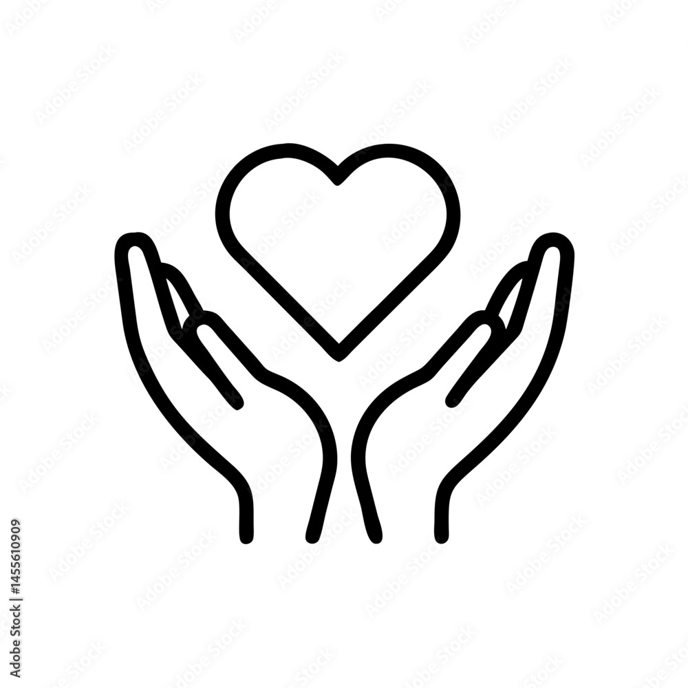 Heart in Hand Care Symbol Icon Design Heart in Hand Care Symbol Icon Design